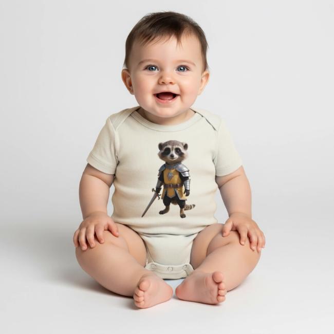 Body bébé avec suricate en armure de chevalier